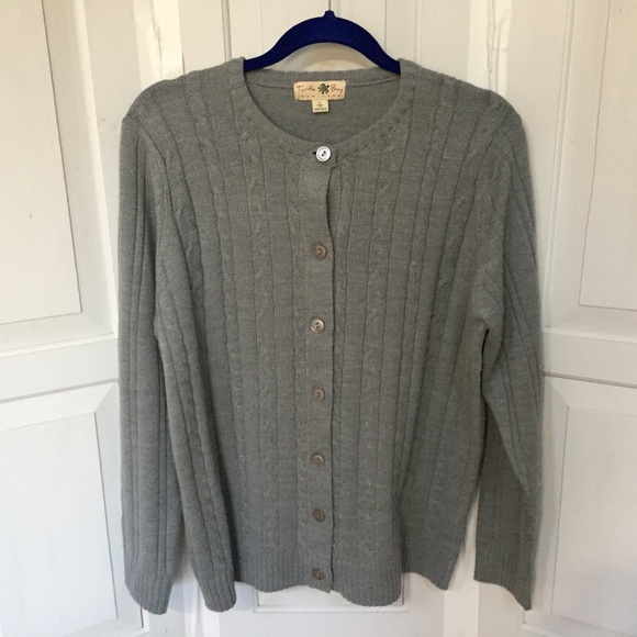 Turtle Bay Gray Cable Knit Cardigan Sweater - Picture 1 of 15